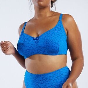 Savage Fenty Unlined Leopard Print Bra Blue 40D